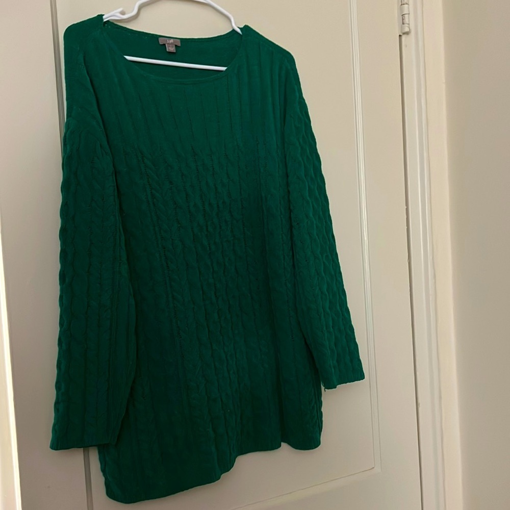 j. jill green crewneck sweater size: L